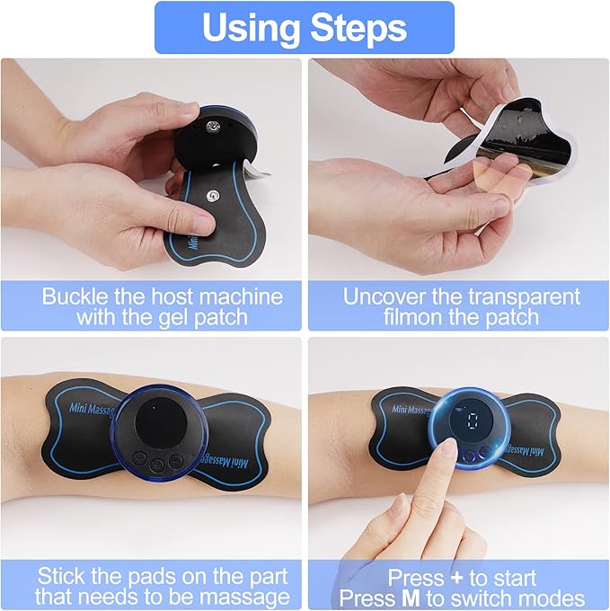 Bundle of 2 Rechargeable EMS Mini Body Massager Portable and Rechargeable Microcurrent Mini Pain Relief Neck Massager