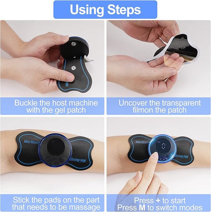 Bundle of 2 Rechargeable EMS Mini Body Massager Portable and Rechargeable Microcurrent Mini Pain Relief Neck Massager