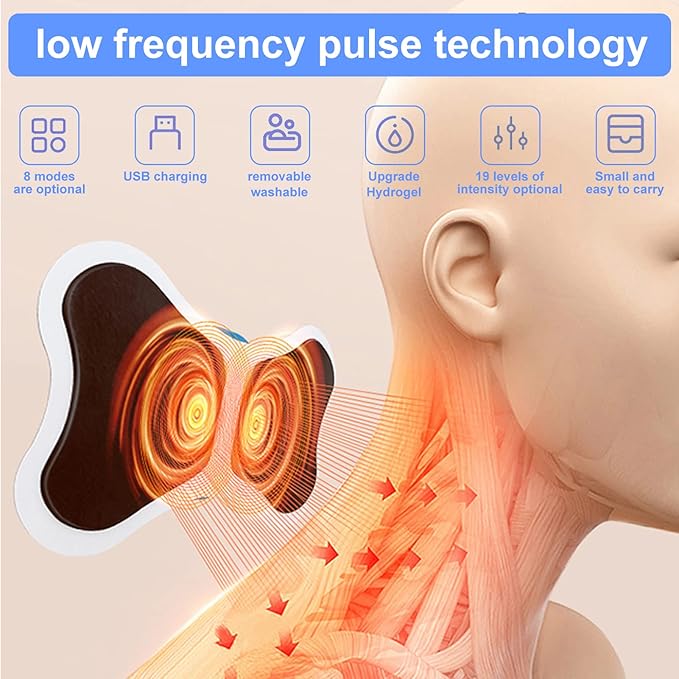 Bundle of 2 Rechargeable EMS Mini Body Massager Portable and Rechargeable Microcurrent Mini Pain Relief Neck Massager