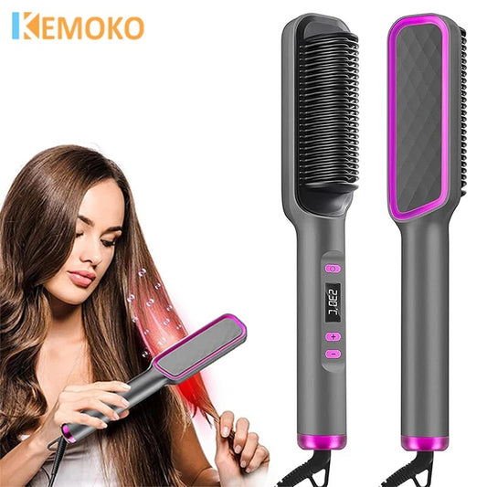 Electric 2-in-1 Professional Hair Straightener Comb Hair Brush